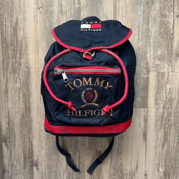 Tommy Hilfiger Other - Vintage 90s Tommy Hilfiger Lion Crest Flag Backpack Sack